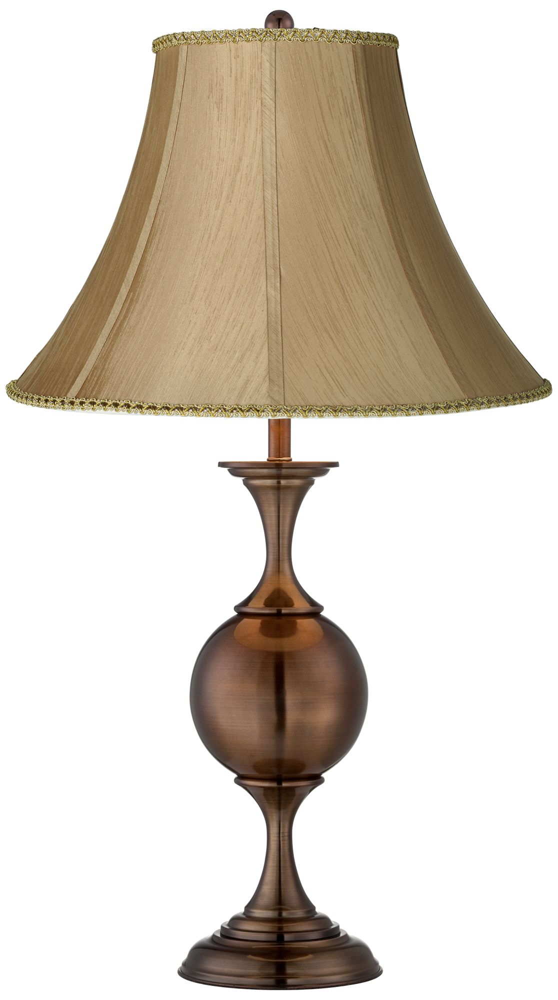 Earthen Gold Fabric Bronze Center Sphere Table Lamp