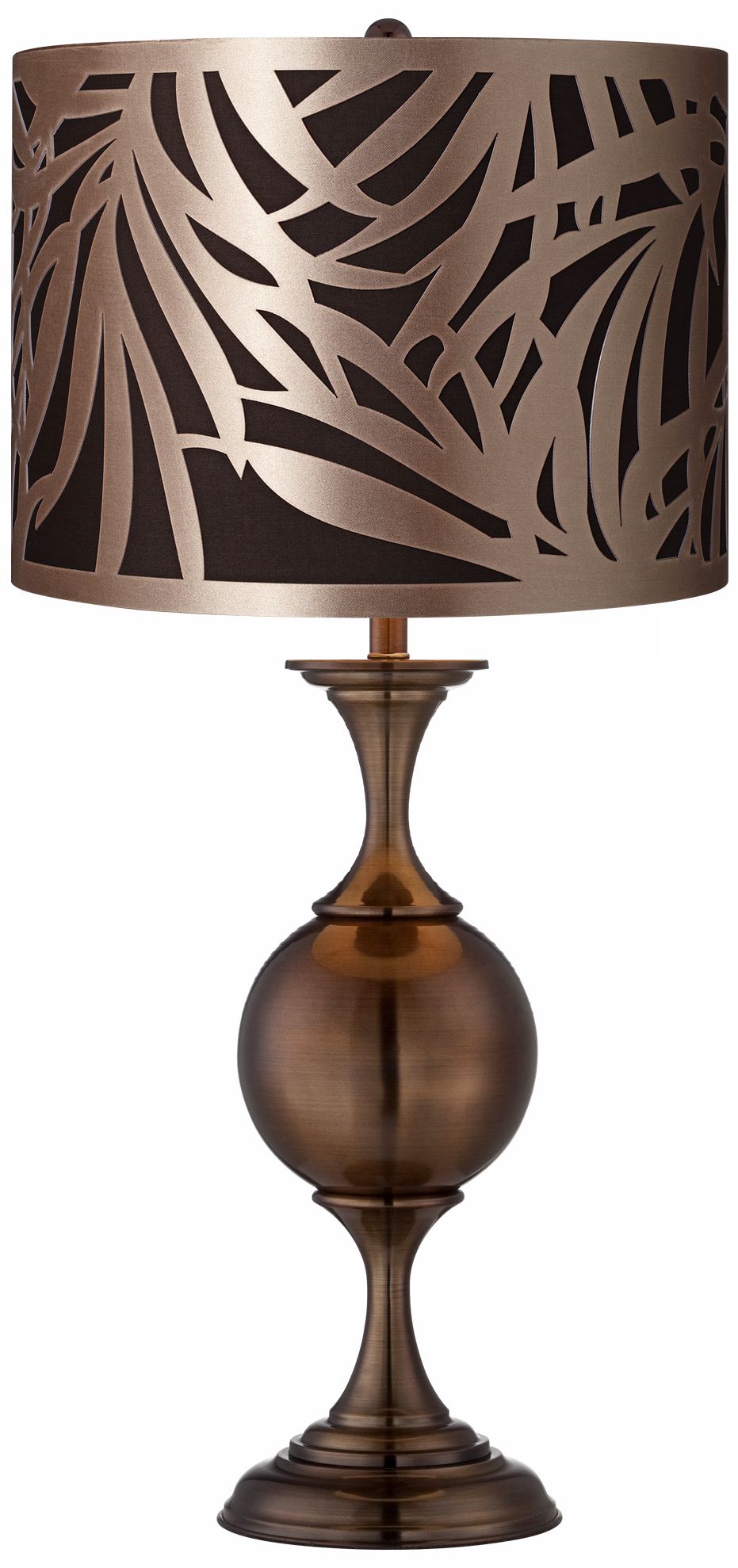 Laser-Cut Shade Bronze Center Sphere Table Lamp