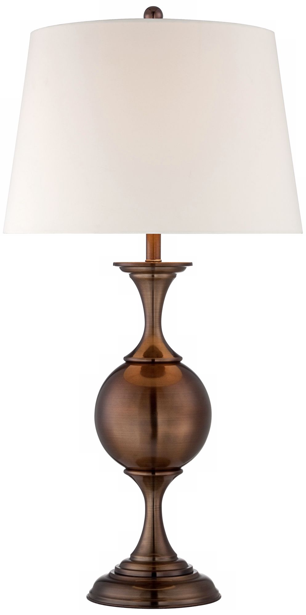 Bronze Finish with White Shade Center Sphere Table Lamp