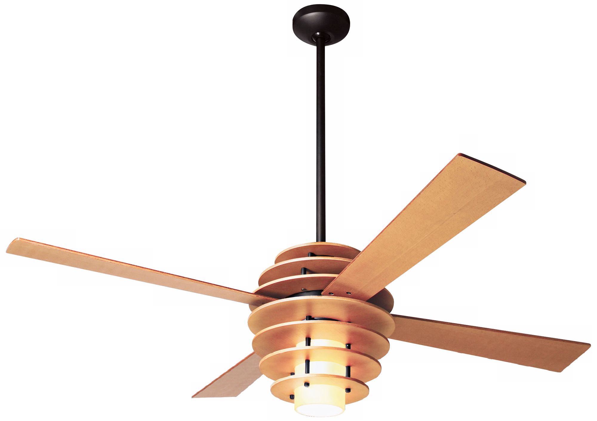 42" Modern Fan Stella Maple-Bronze Ceiling Fan with Light