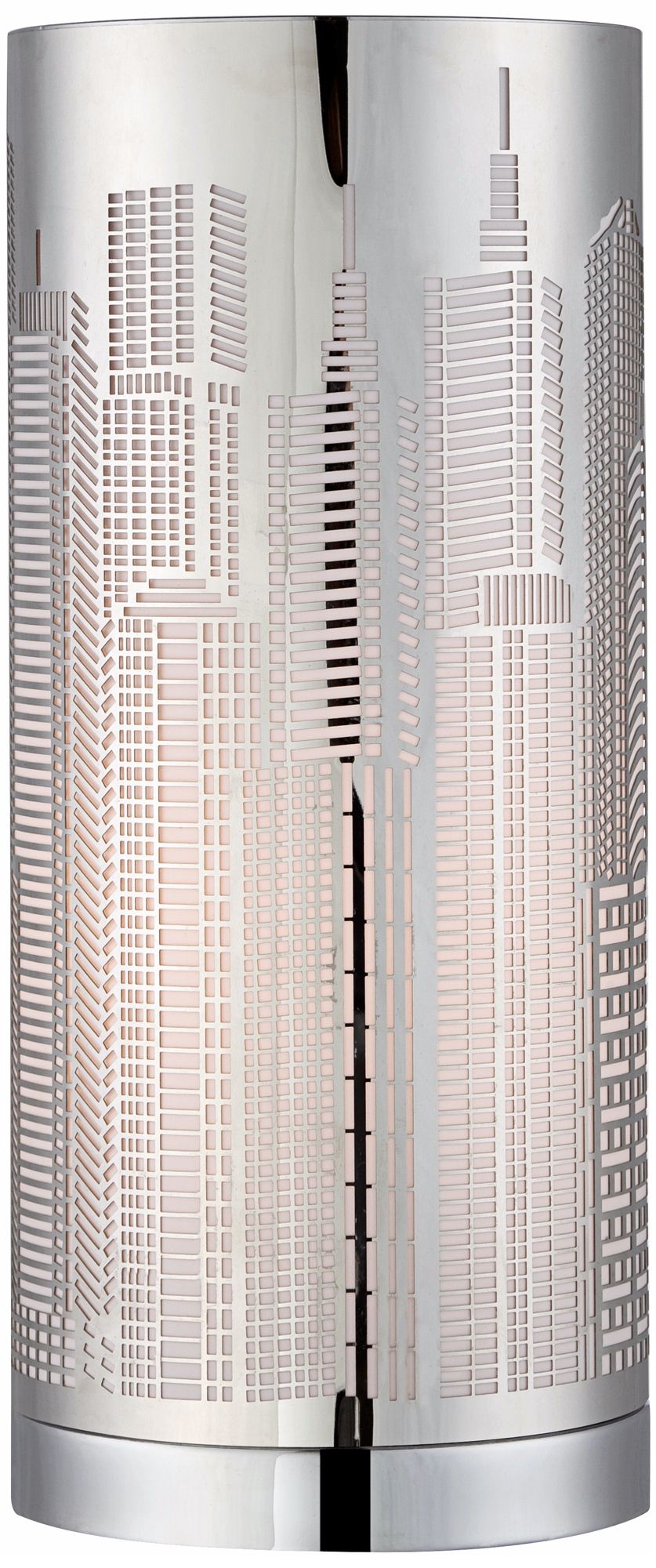 Laser Cut Skyline Cylinder Accent Lamp