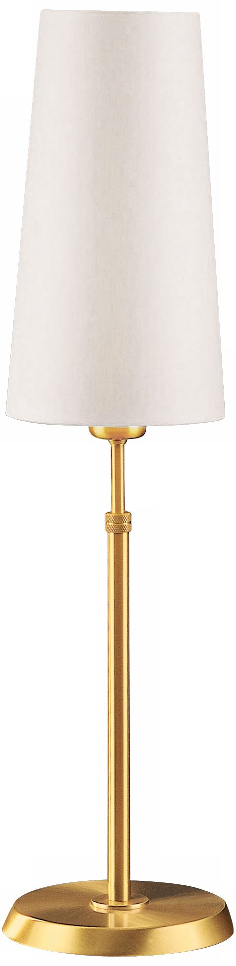 Holtkoetter Brushed Brass Lamp with Slim Satin White Shade