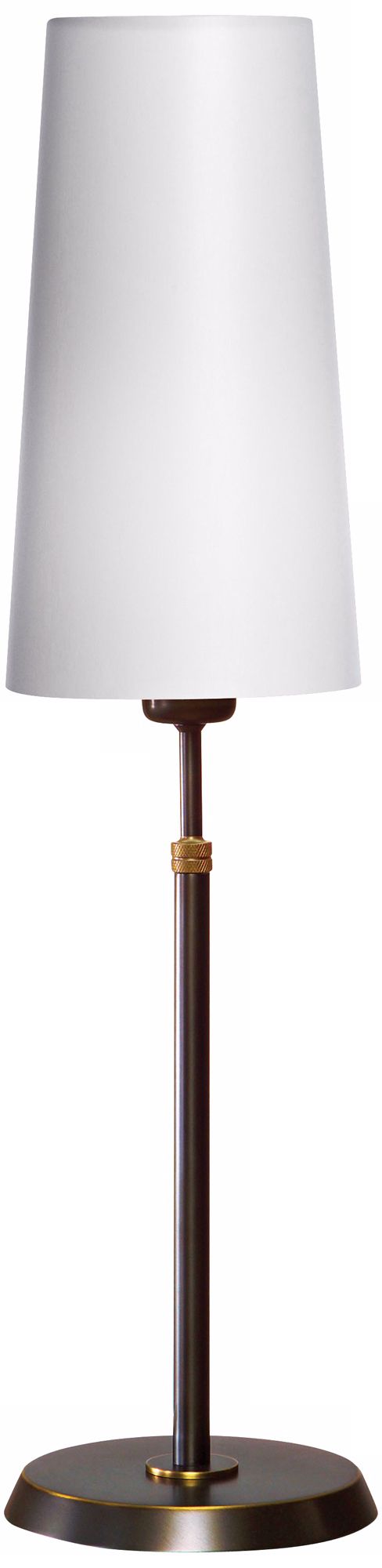 Holtkoetter Olde Bronze Lamp with Slim Satin White Shade