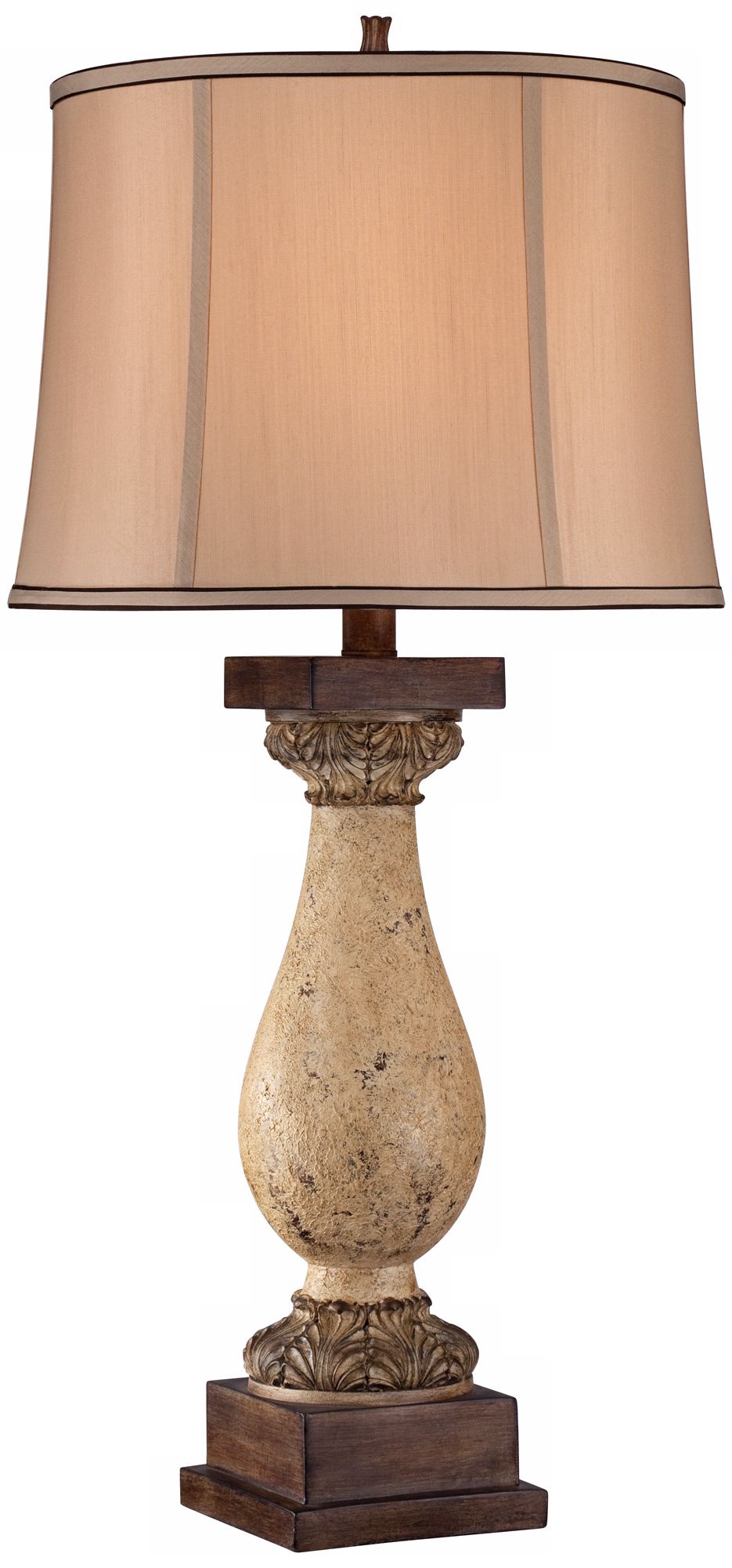 Possini Gesso Column Table Lamp