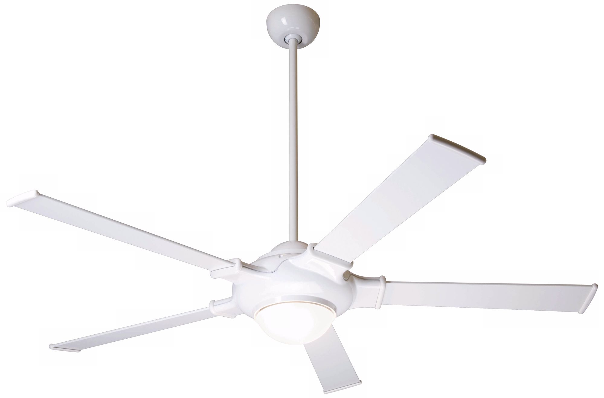 52" Modern Fan UFO Gloss White Ceiling Fan with Light Kit