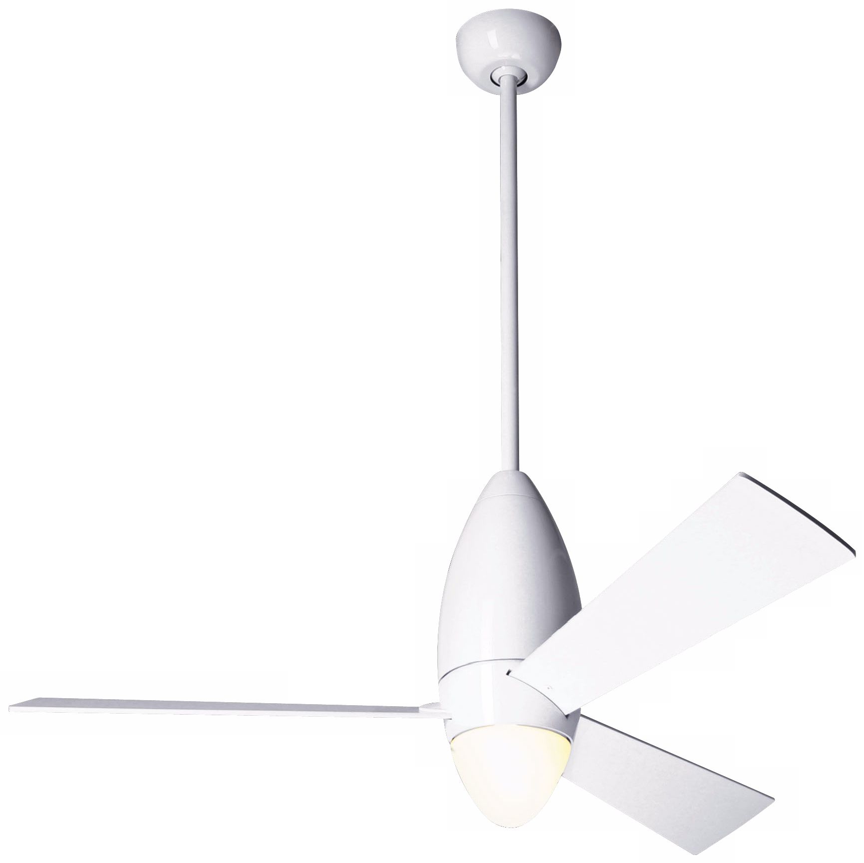 52" Modern Fan DC Slim Gloss White Ceiling Fan & Light