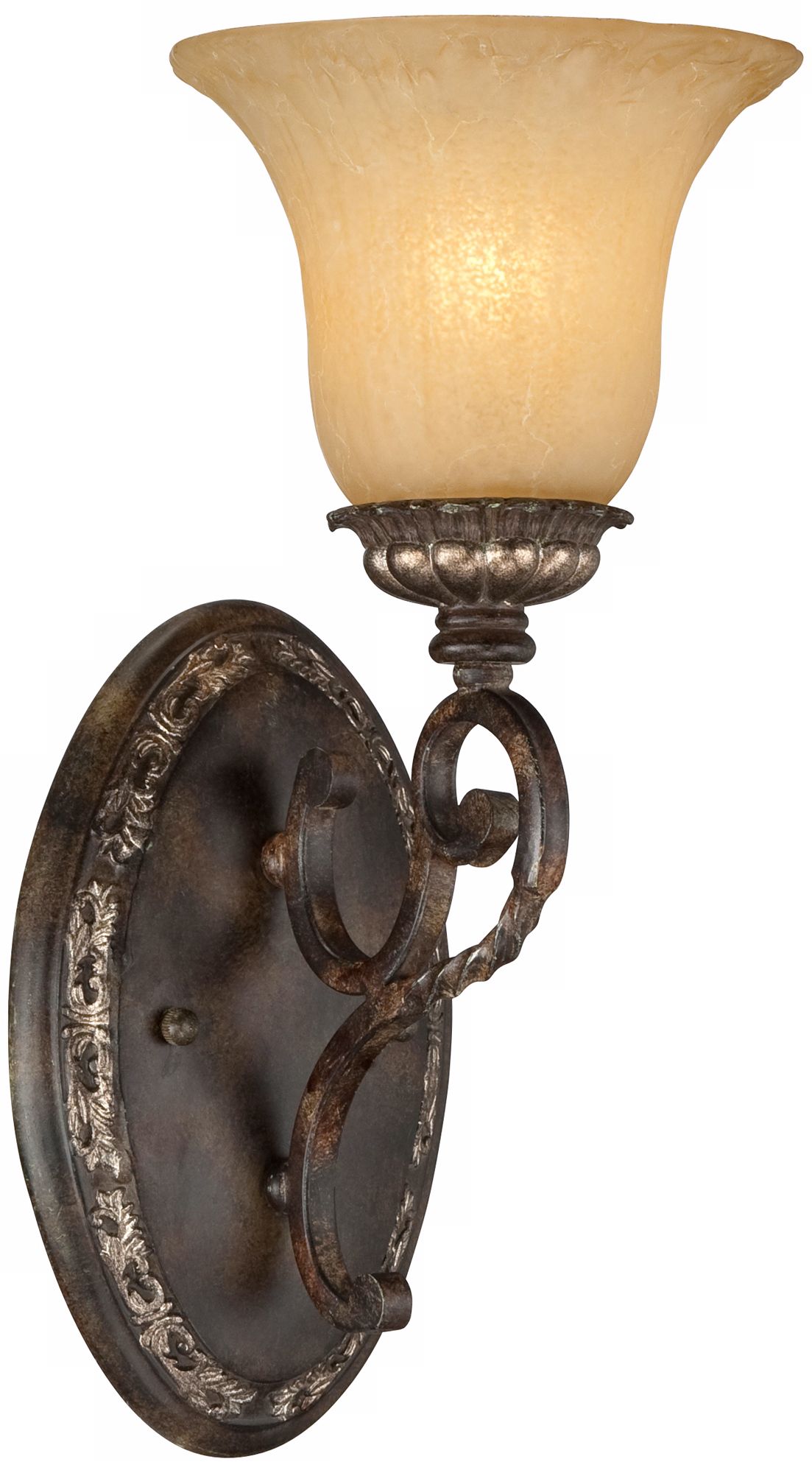 Traditional Bronze and Gold 14 1/2" High Wall Sconce