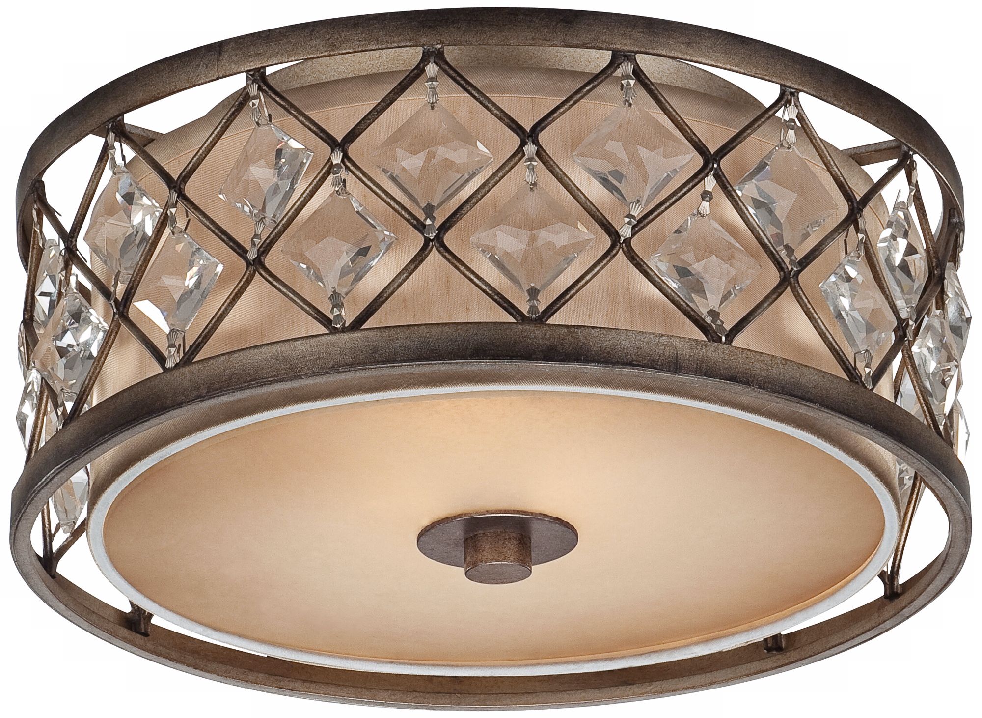Jeweled Golden Bronze 14 1/4" Wide Flushmount Ceiling Light