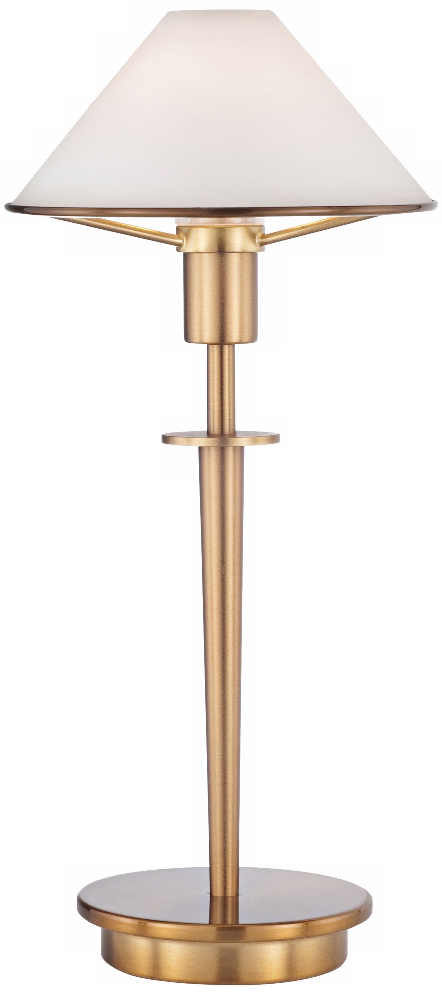 Satin White Glass Antique Brass Mini Holtkoetter Desk Lamp