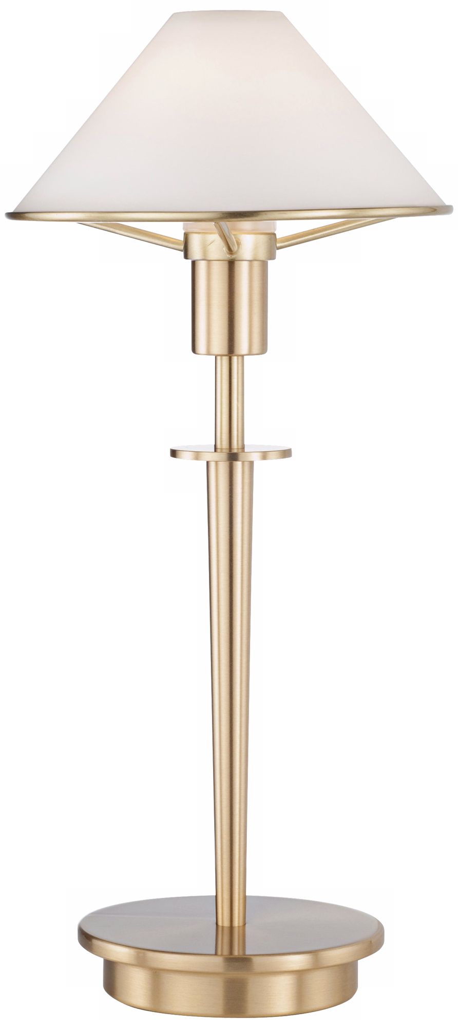 Satin White Glass Brushed Brass Mini Holtkoetter Desk Lamp