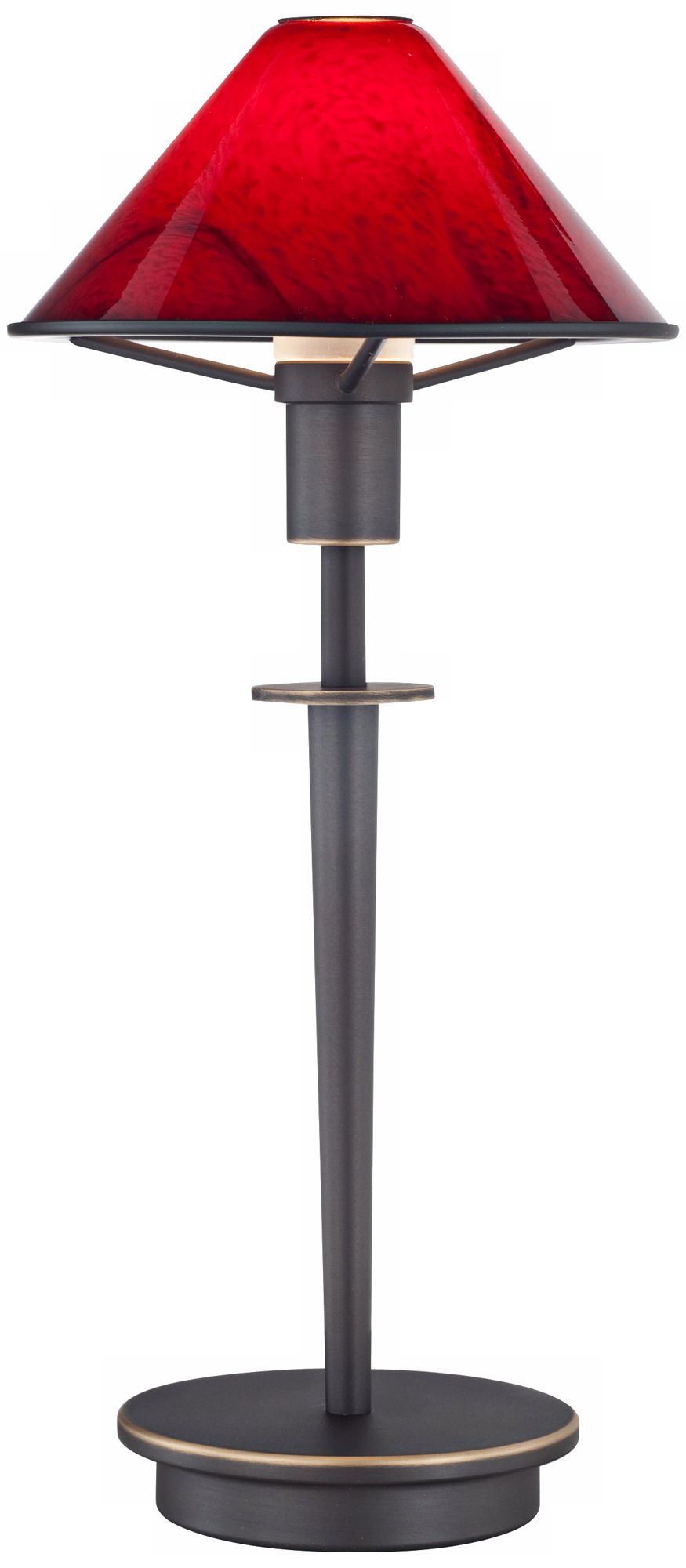 Magma Red Glass Old Bronze Mini Holtkoetter Desk Lamp