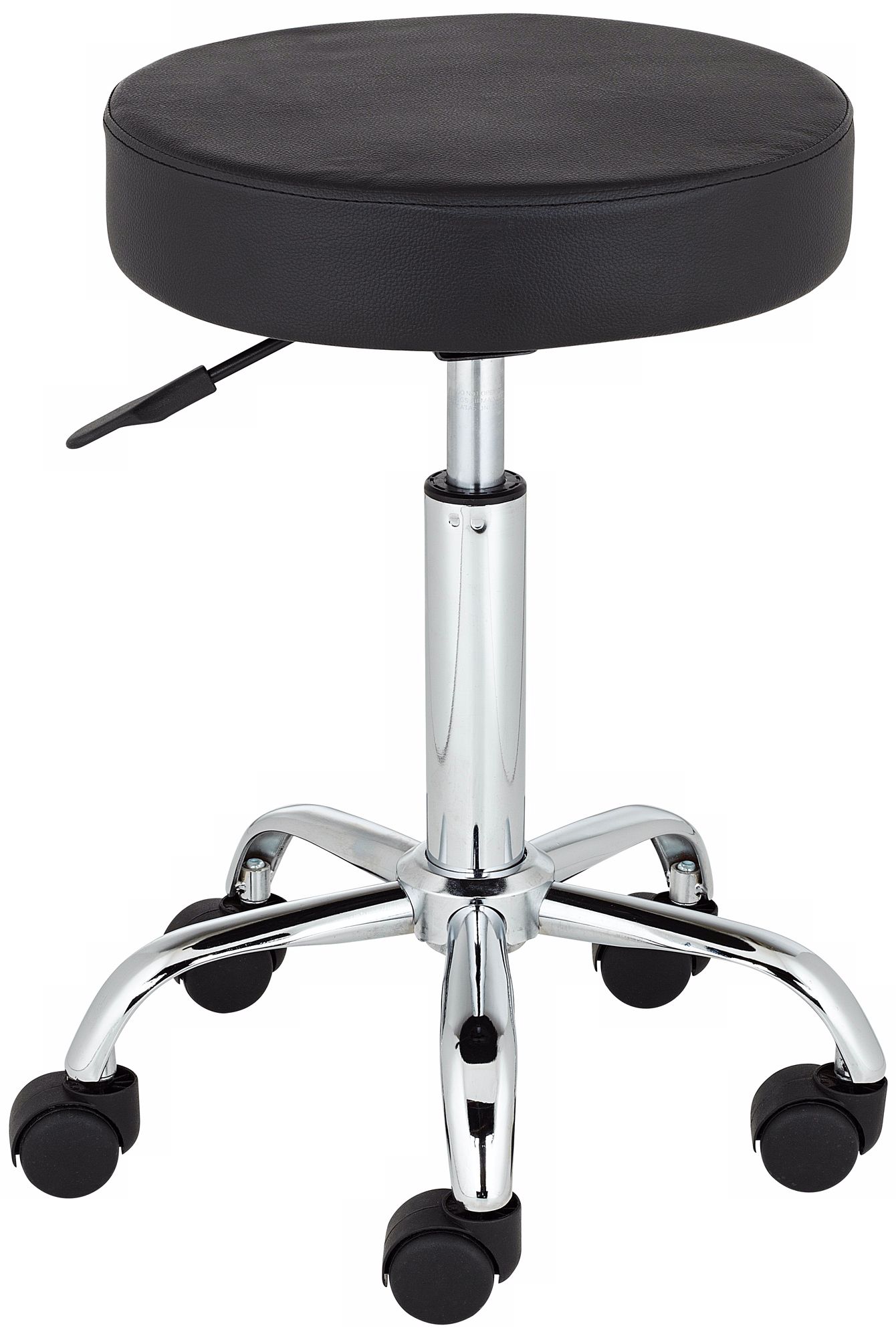 Kelly Rolling Chrome and Black Adjustable Height Stool