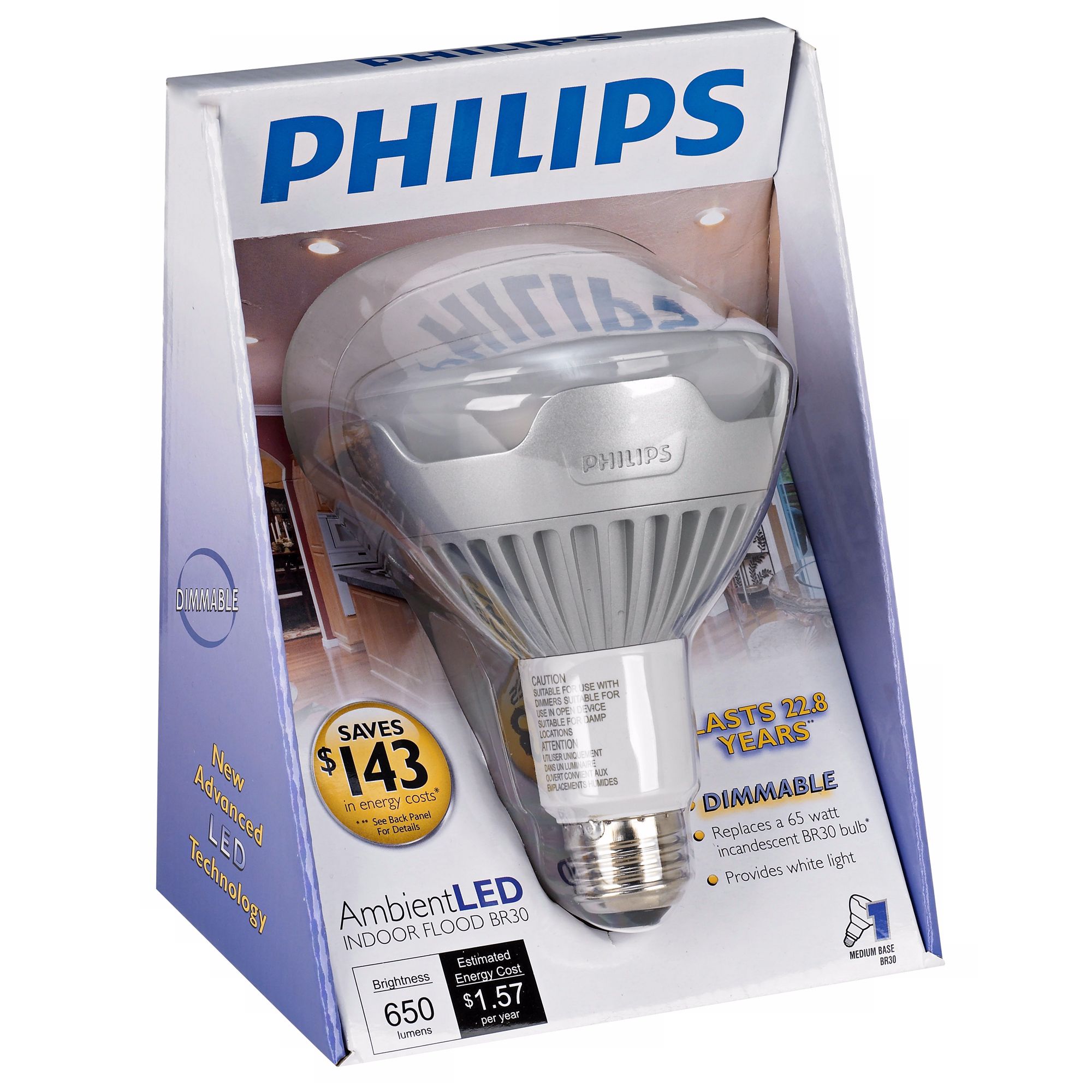 Philips Ambient LED 13 Watt BR30 Indoor Flood Light Bulb