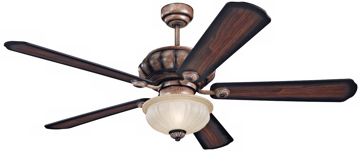 54" Monte Carlo Matise Bronze Ceiling Fan with Light