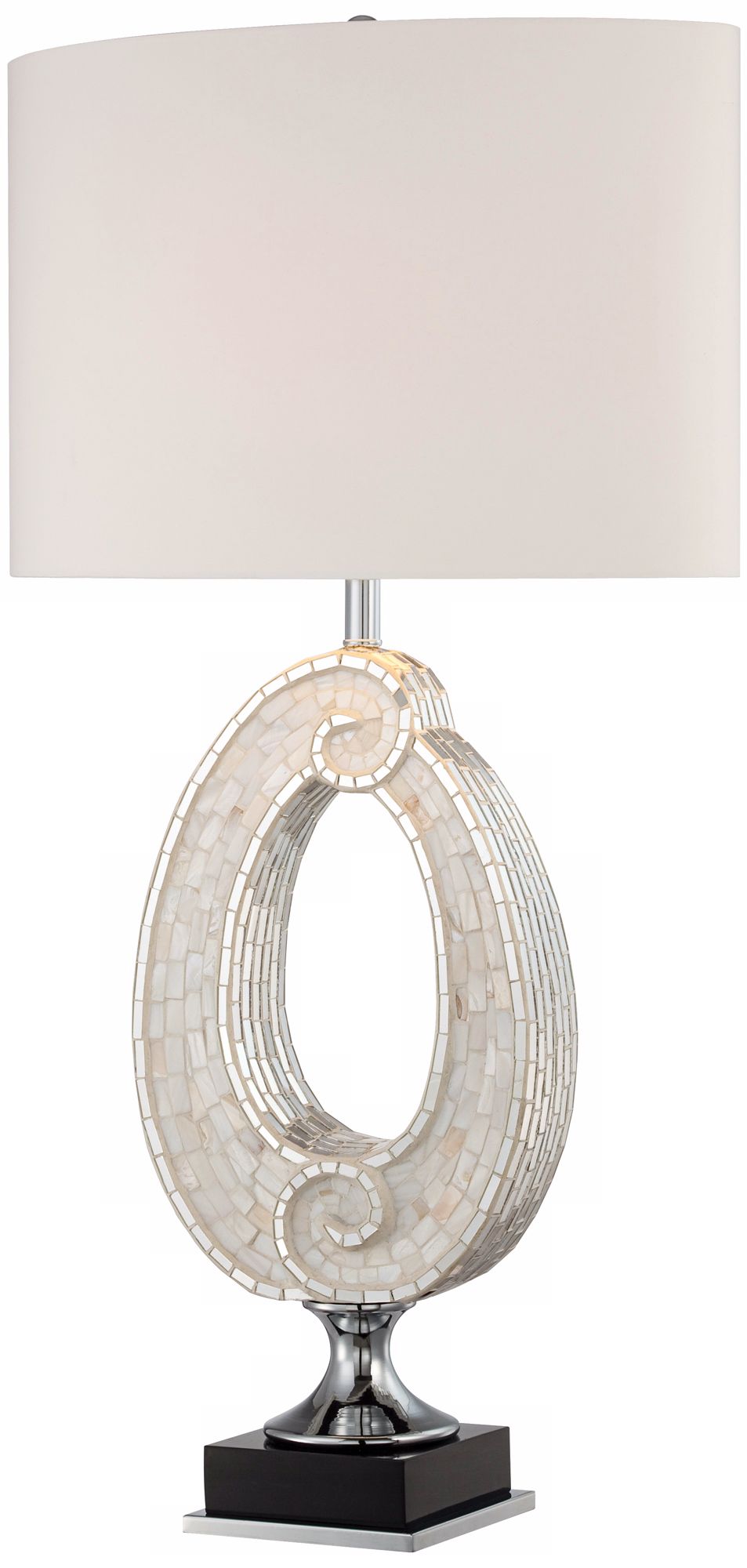 Possini Spiral Sea Mosaic Tile Table Lamp