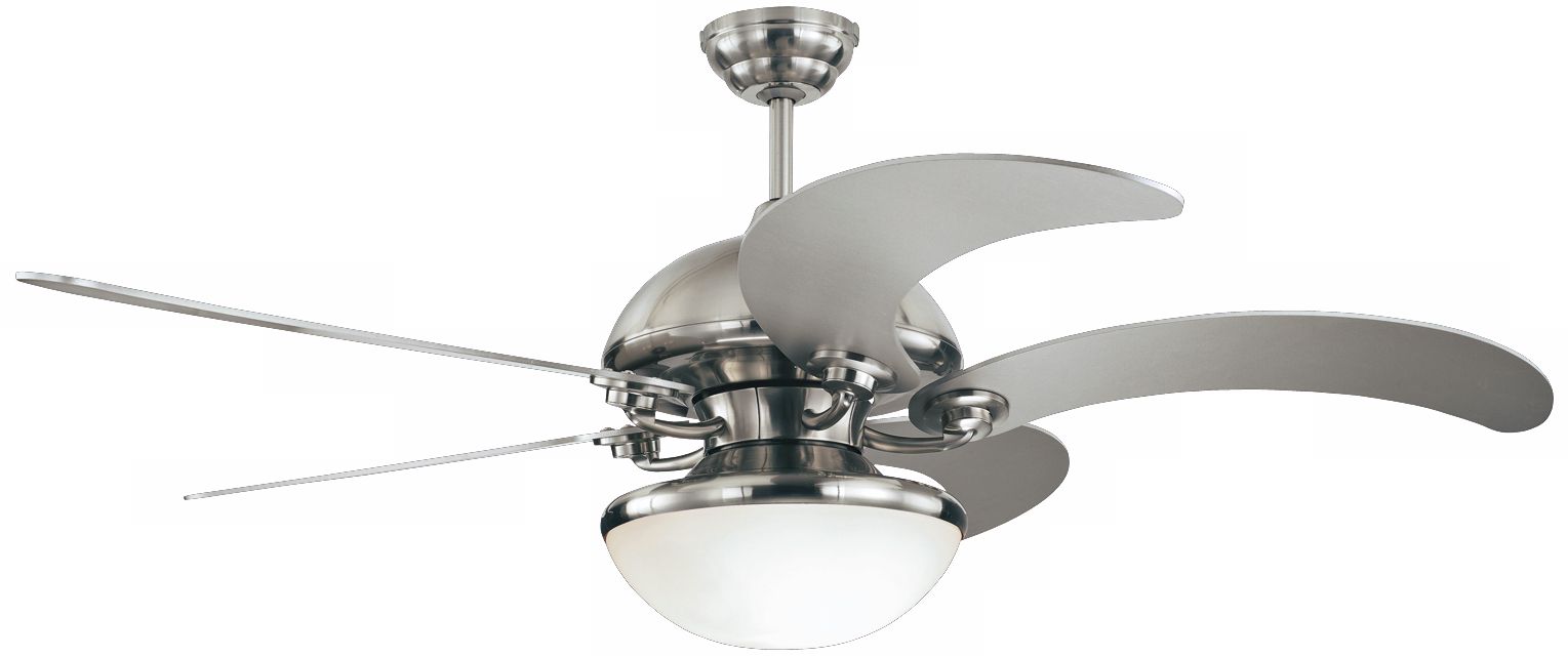 52" Monte Carlo Centrifica Brushed Steel Ceiling Fan Light