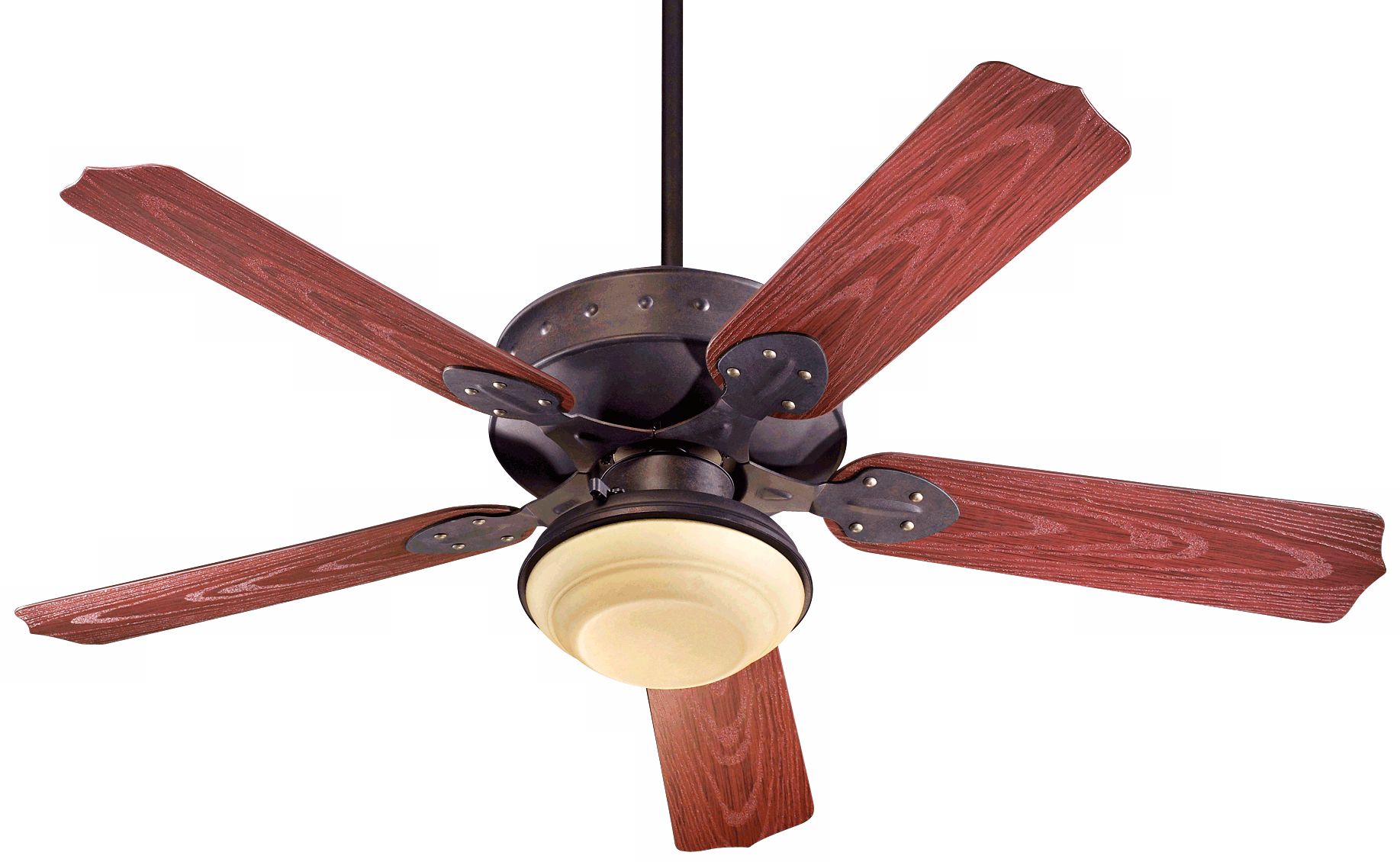 52" Quorum Hudson Toasted Sienna Patio Ceiling Fan and Light