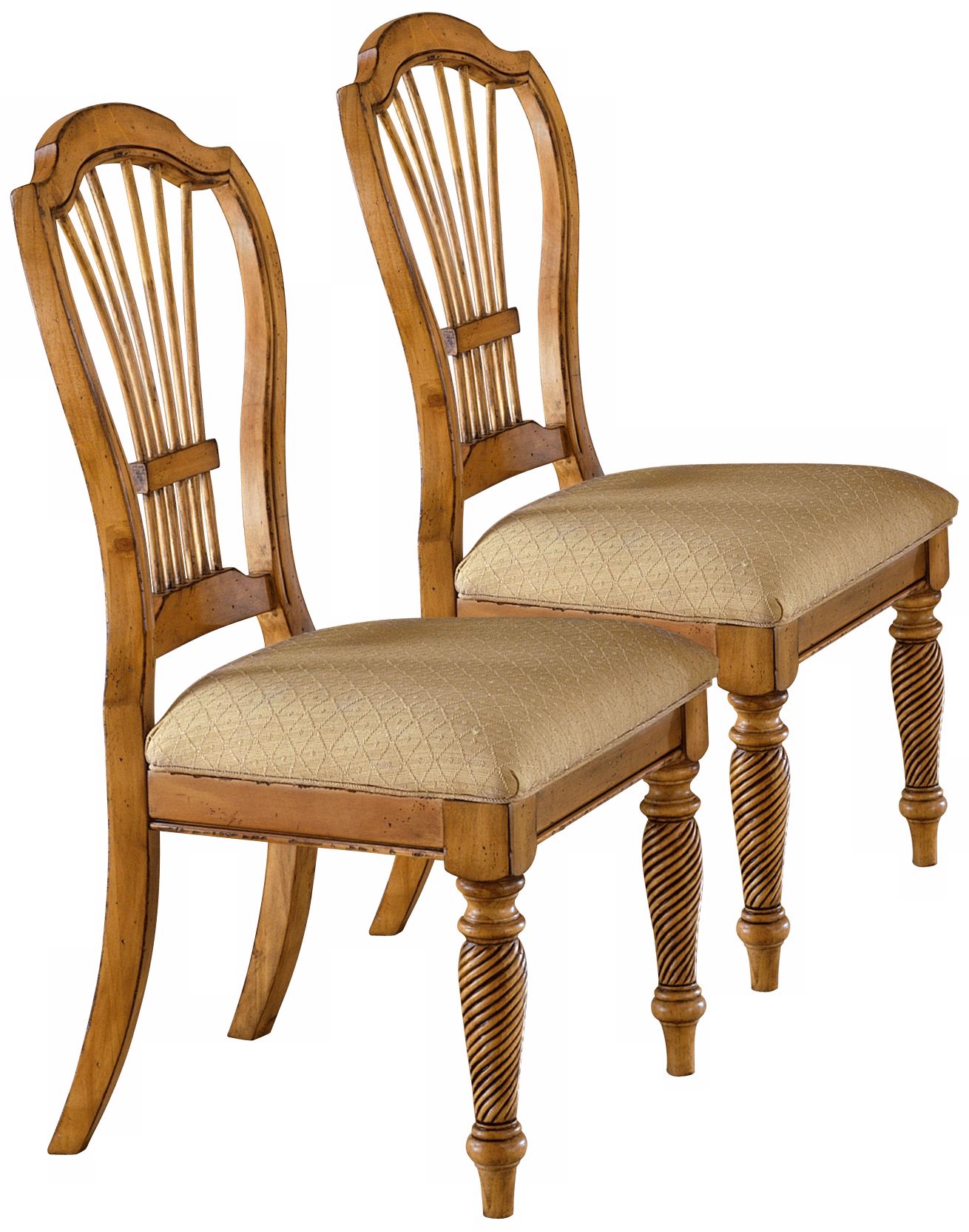 Set of 2 Wilshire Antique Pine Side Chairs