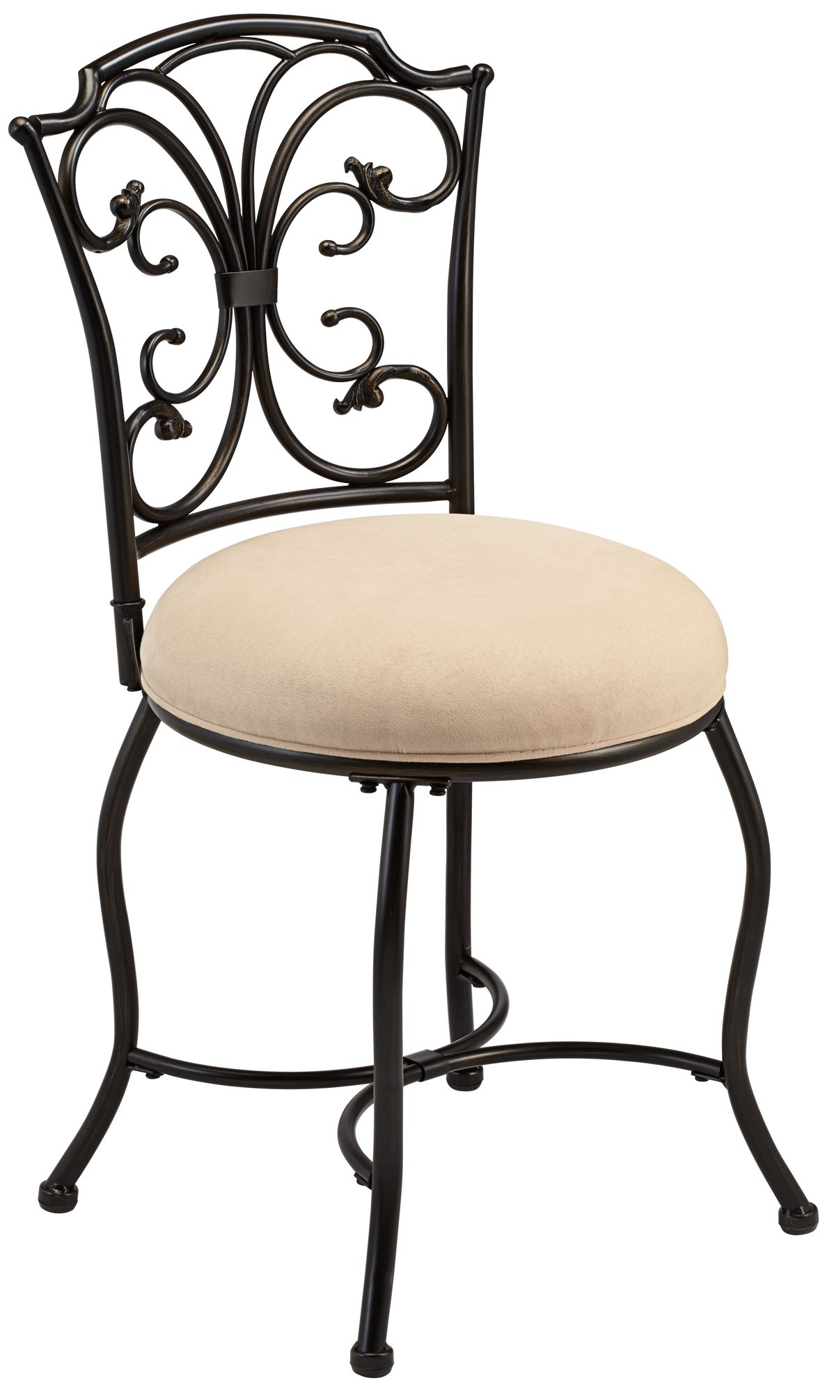 Hillsdale Sparta Black and Gold Finish 19" Vanity Stool