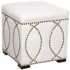 Rouel Faux Leather Vanilla Storage Cube