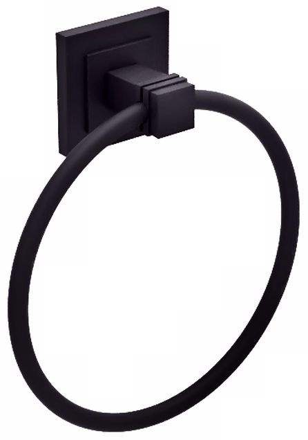 Gatco Brooklyn Matte Black 7 1/2" High Towel Ring