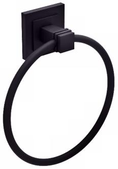 Gatco Brooklyn Matte Black 7 12 High Towel Ring U6181
