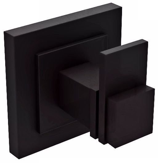 Gatco Brooklyn Matte Black 2 1/4" Square Robe Hook
