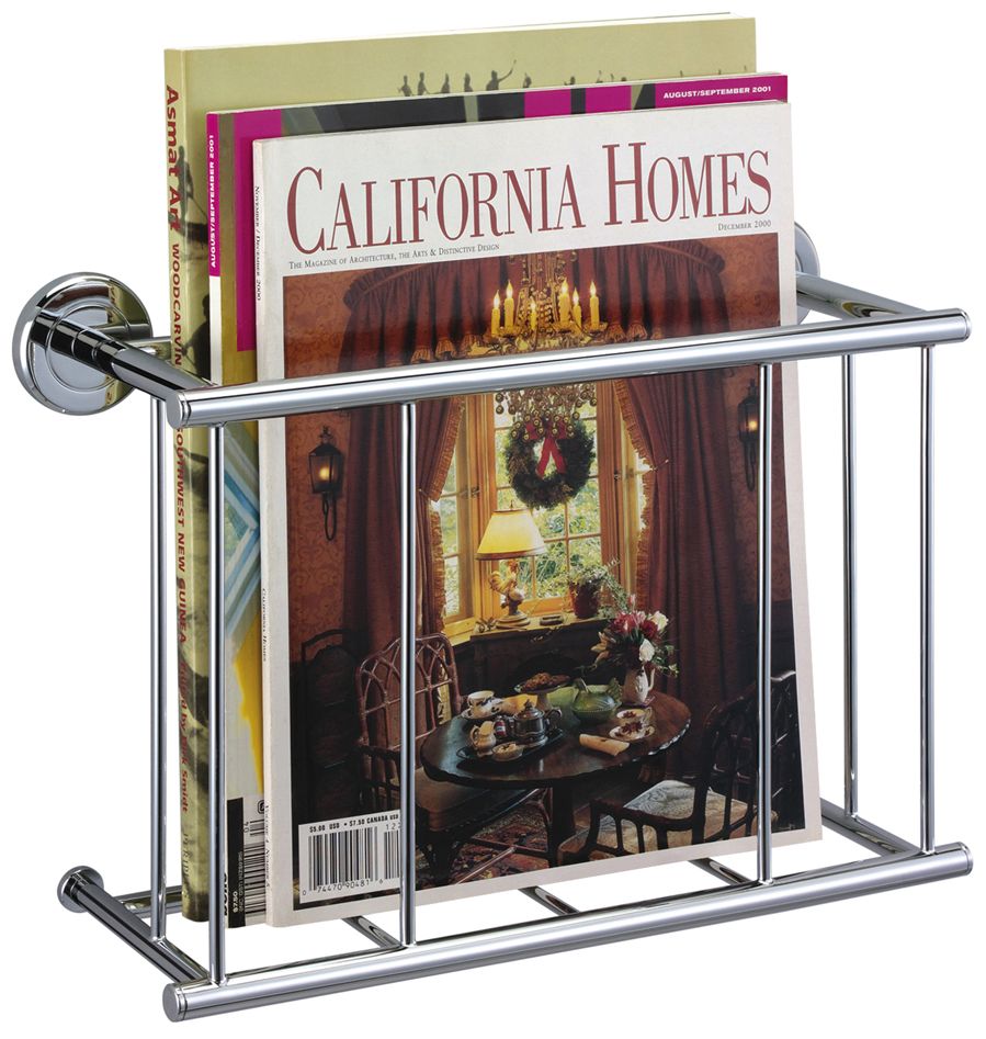 Gatco Latitude II Chrome 12 1/4" Wide Magazine Rack