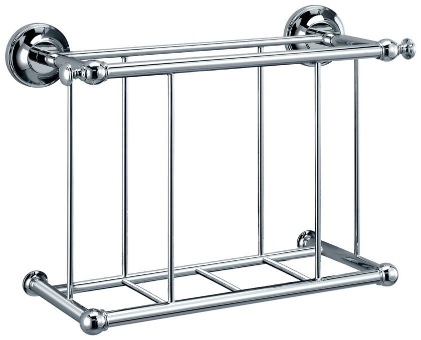 Gatco Traditional Chrome 13 1/4" Wide Wall Magazine Rack