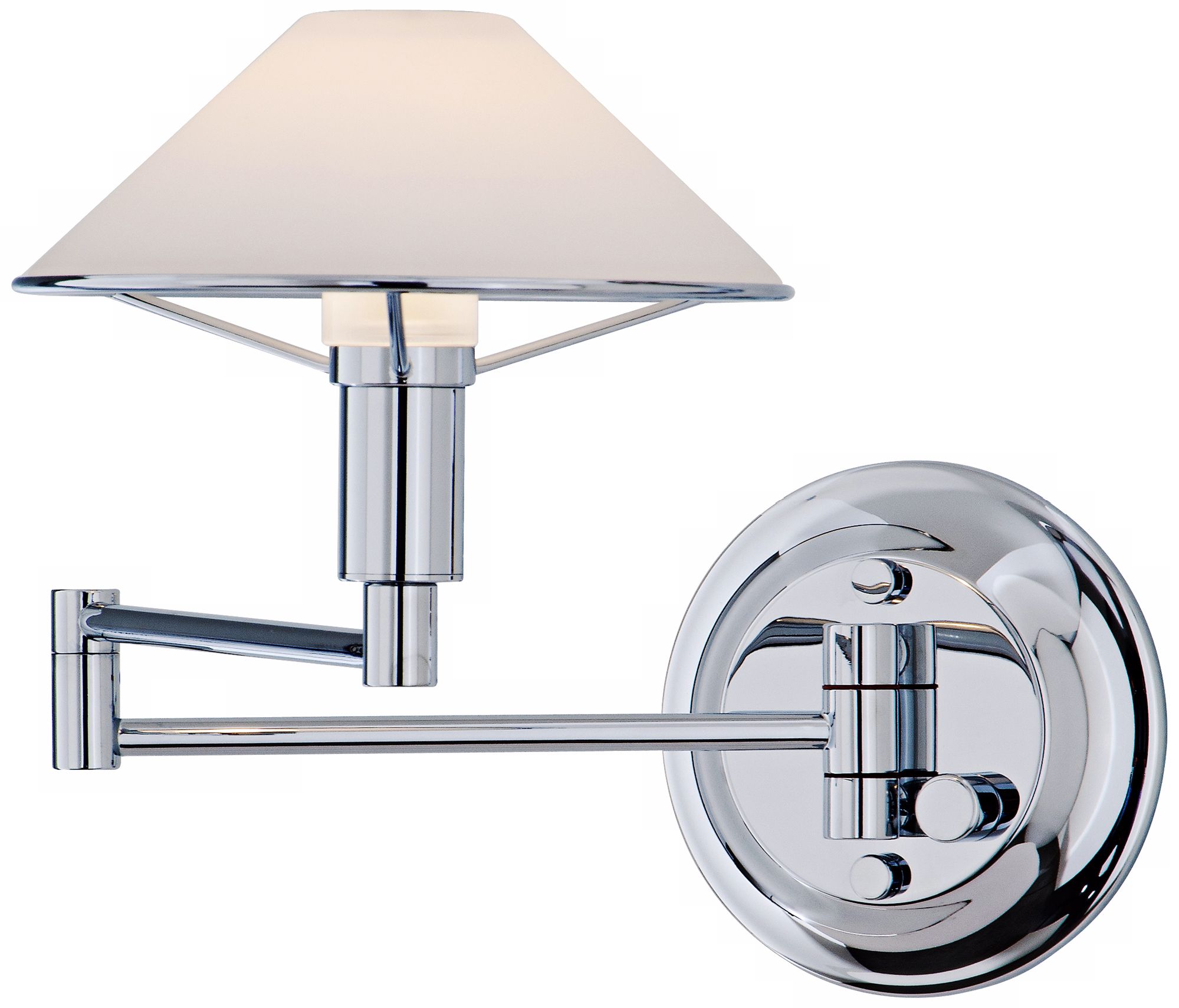 Holtkoetter Chrome White Glass Swing Arm Wall Lamp