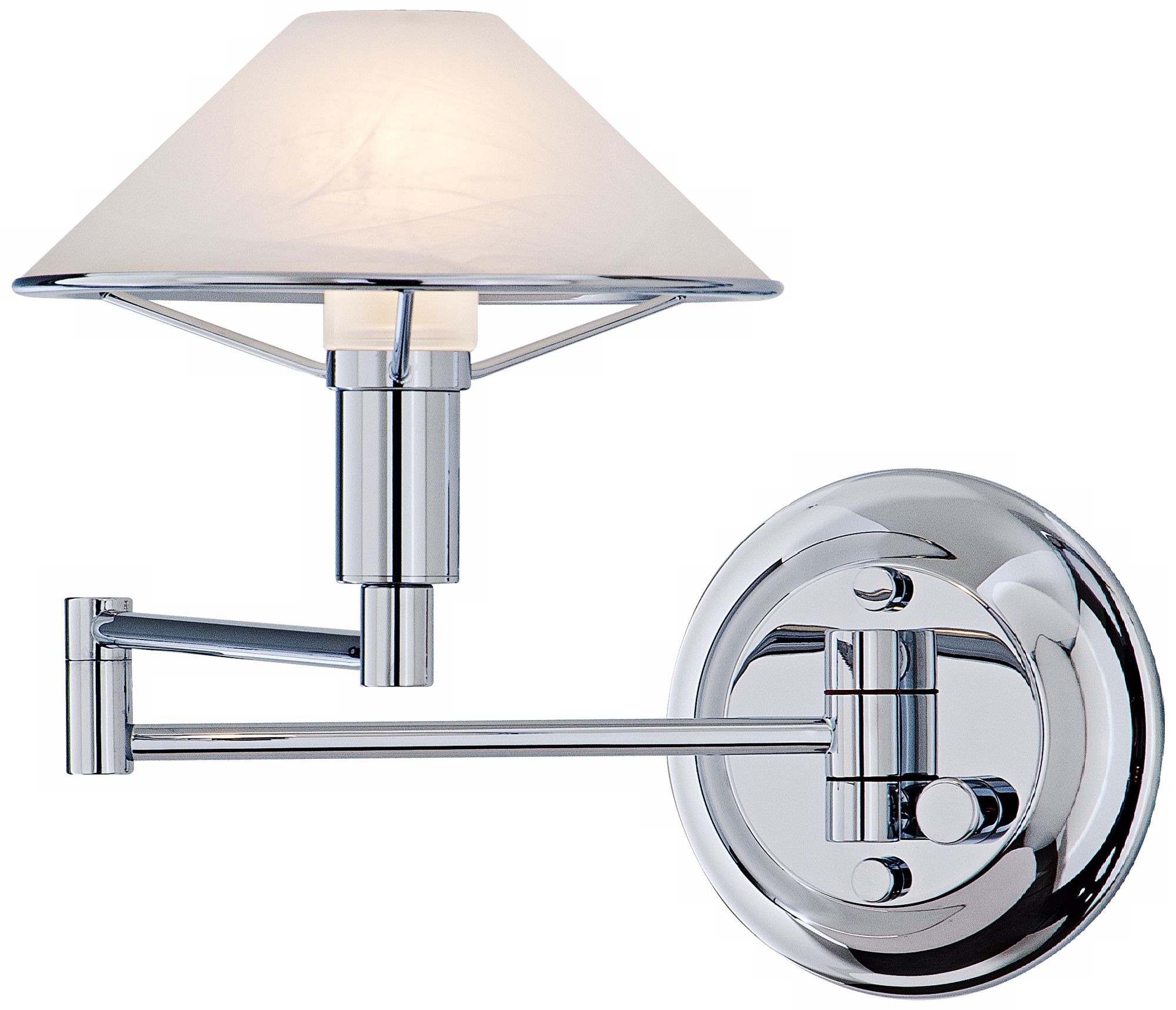 Holtkoetter Alabaster White Glass Chrome Swing Arm Wall Lamp