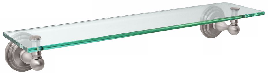 Gatco Marina 20" Wide Glass and Satin Nickel Wall Shelf