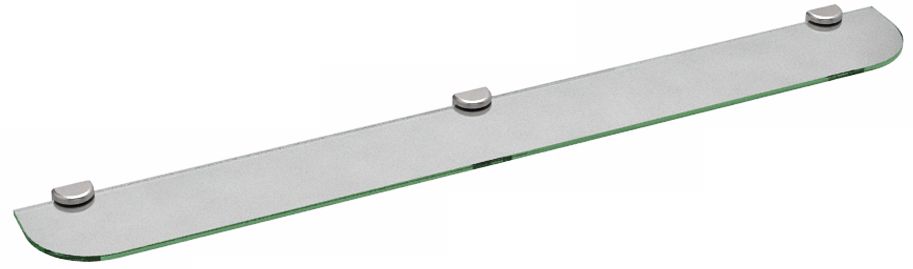 Hotel Vogue Satin Nickel Rounded 48" Wide Glass Wall Shelf