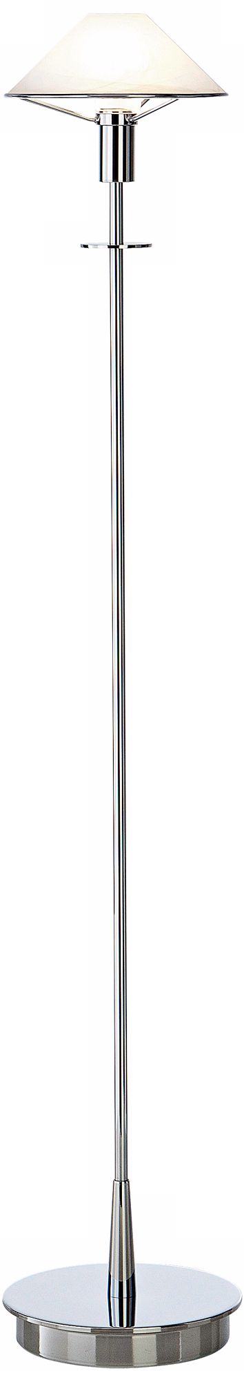 Chrome and White Alabaster Halogen Holtkoetter Floor Lamp