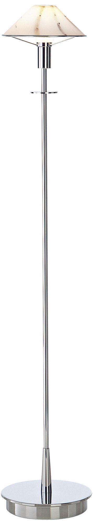 Chrome and Marble Tented Halogen Holtkoetter Floor Lamp