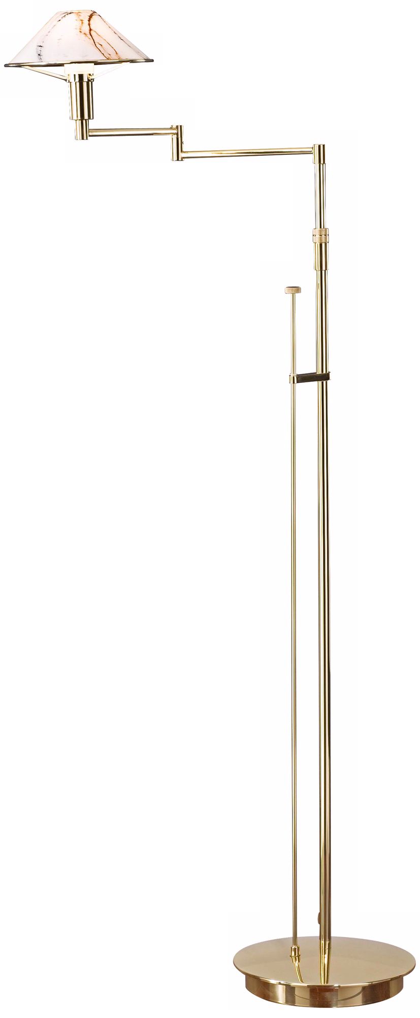 Polished Brass with Marble Holtkoetter Floor Lamp