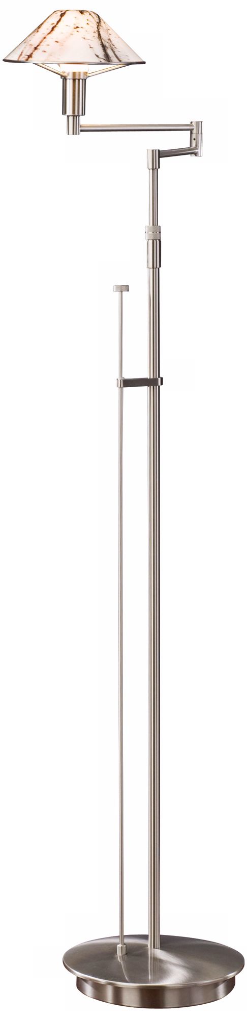 Satin Nickel Marble Swing Arm Holtkoetter Floor Lamp