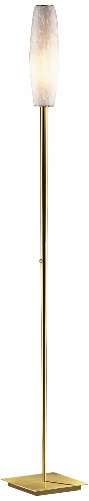 Brushed Brass and White Schaum Holtkoetter Torchiere