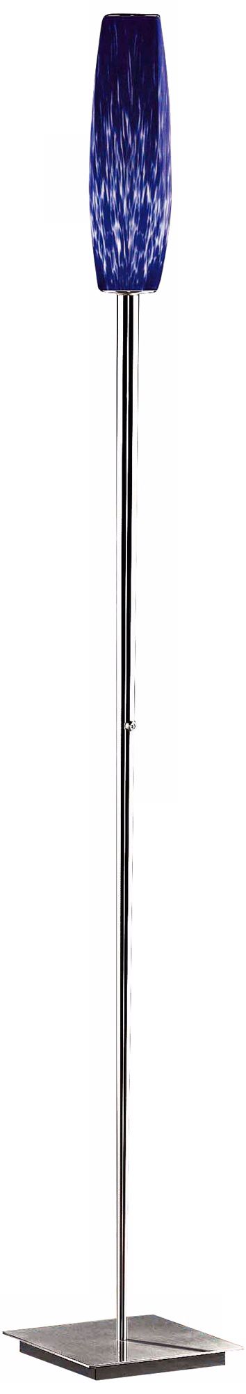 Satin Nickel and Blue Schaum Halogen Holtkoetter Torchiere