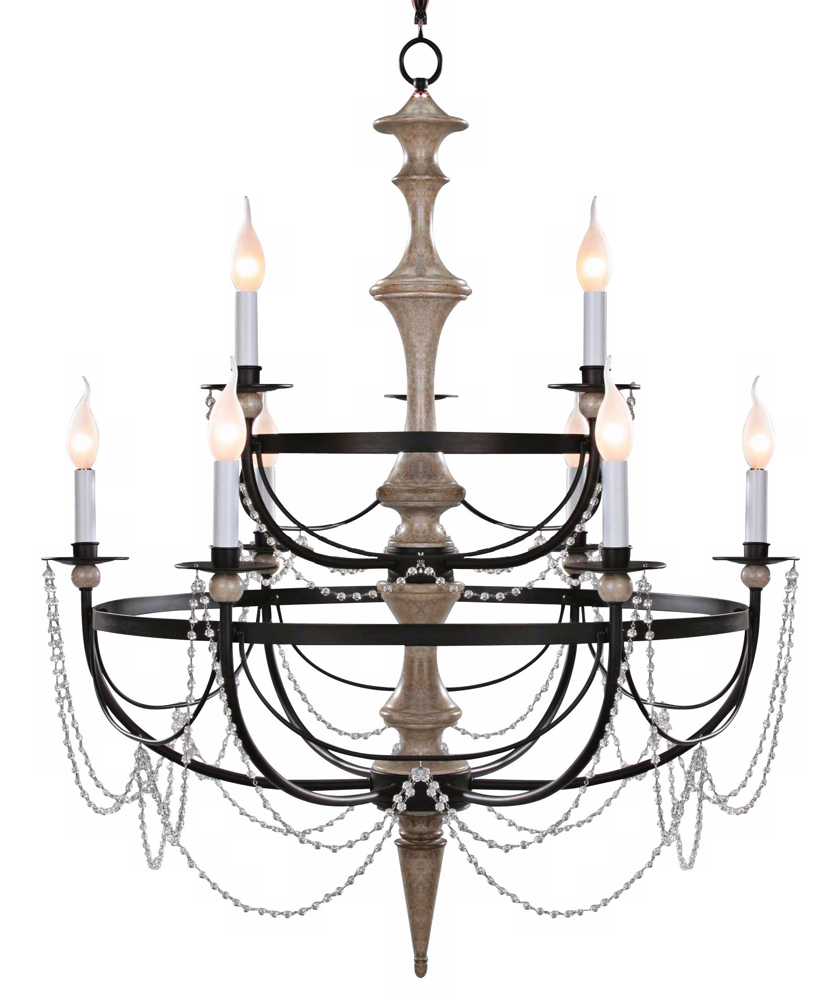 Traditional Parisian Burnished 30" Wide Crystal Chandelier