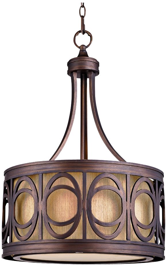 Golden Bronze Ring Motif 17 3/4" Wide Pendant Light