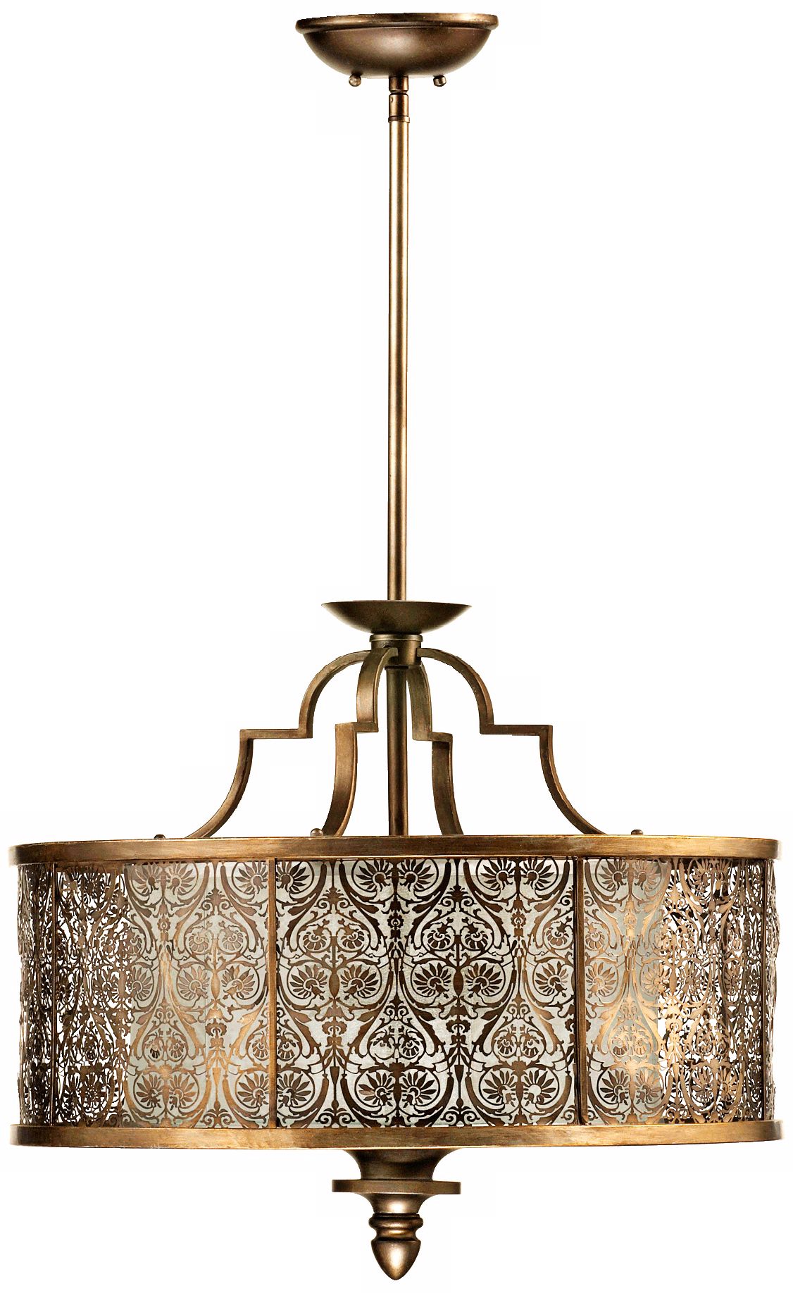 Quorum French Damask 24" Wide Vintage Pewter Pendant Light