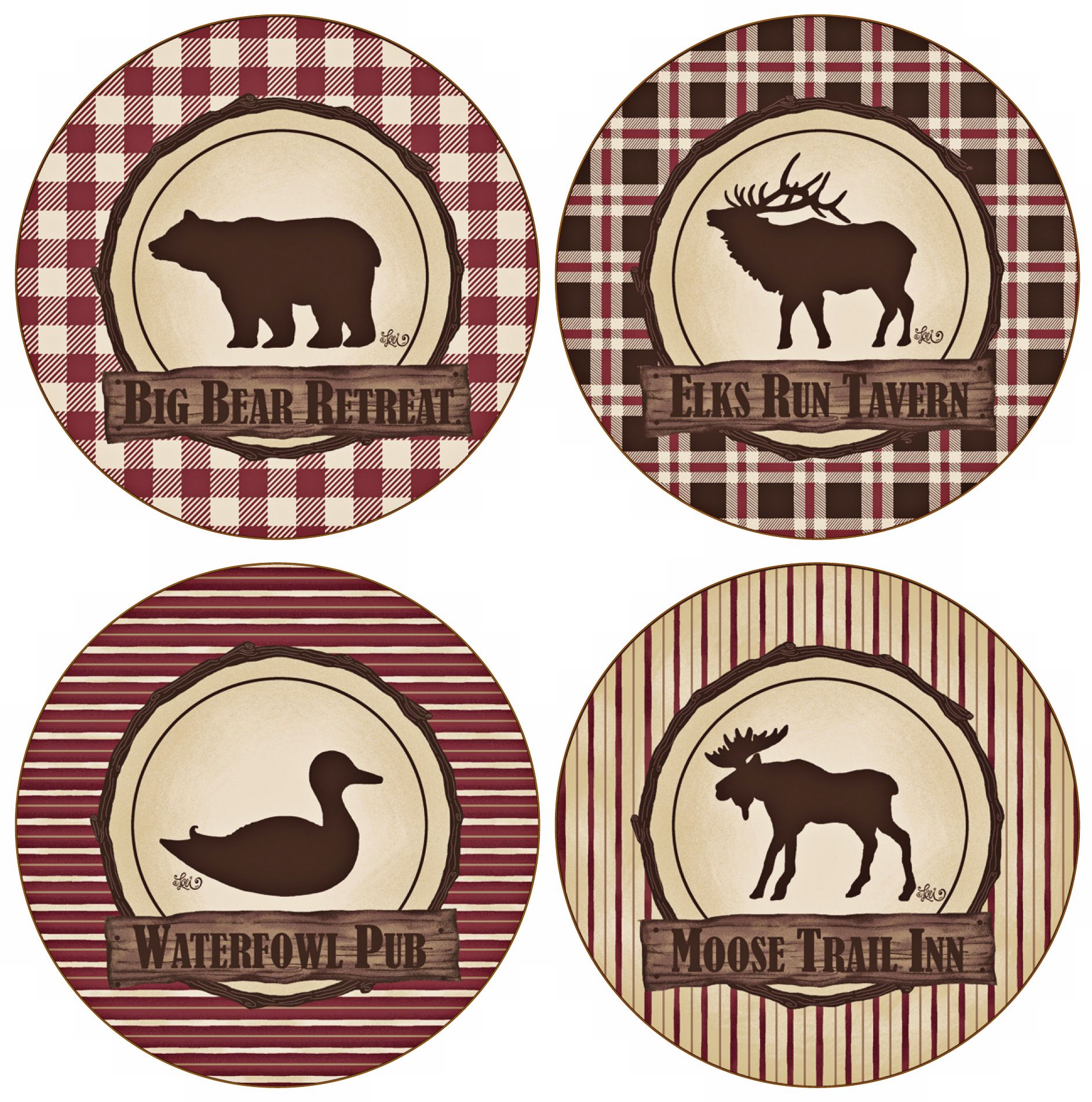 Hindostone Set of Four Hunter's Retreat Stone Coasters