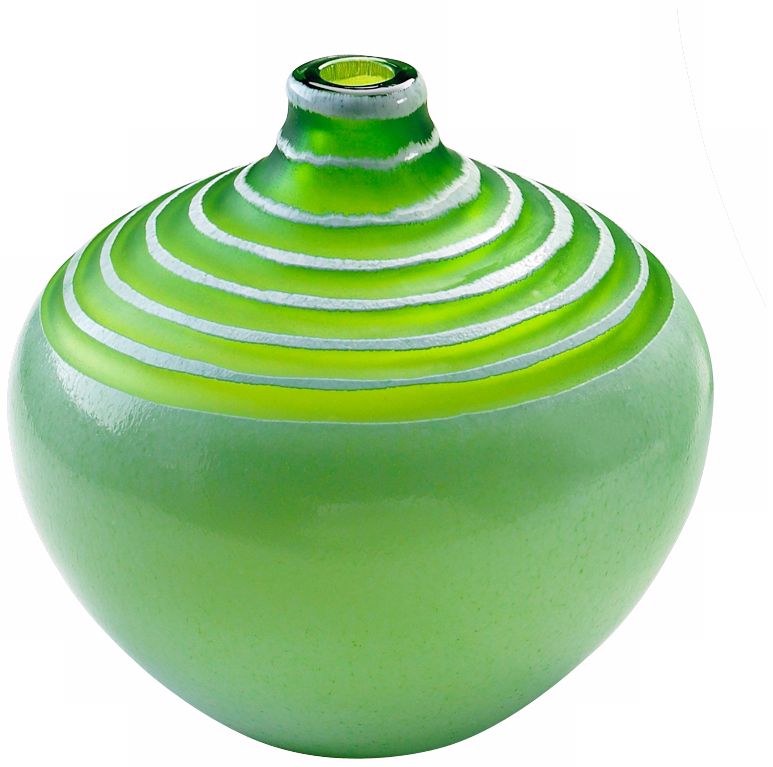 Vibrant Multi Textured Green Meadow Small Vase