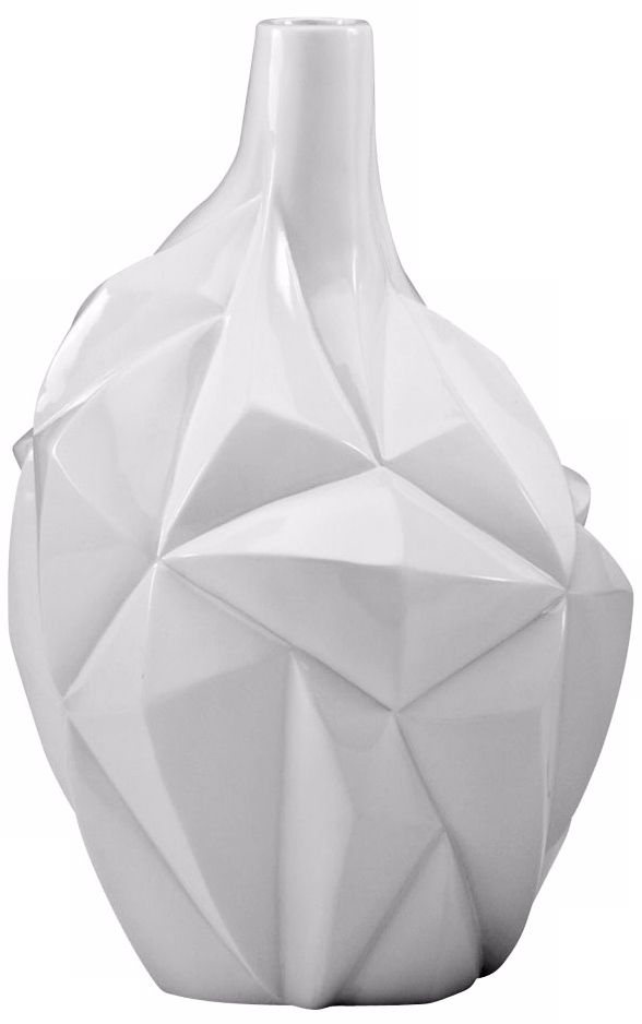 Small Glacier Glass White Vase