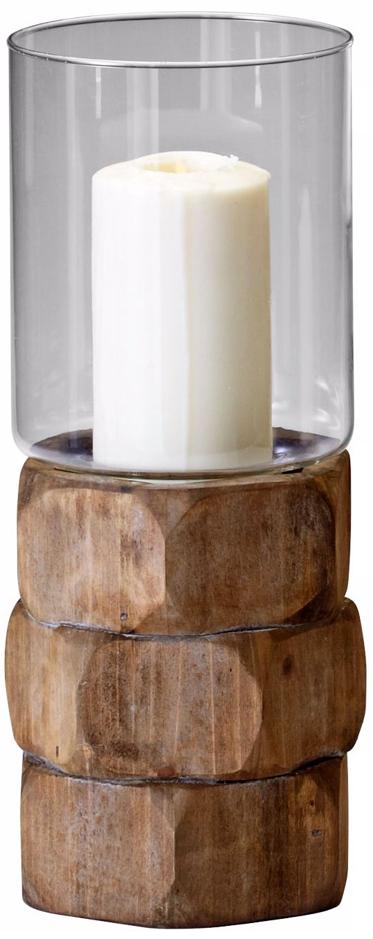 Medium Hex Nut Natural Wood Candle Holder