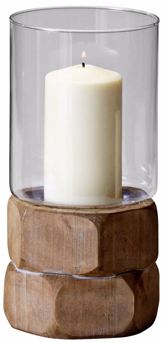 Small Hex Nut Natural Wood Candle Holder