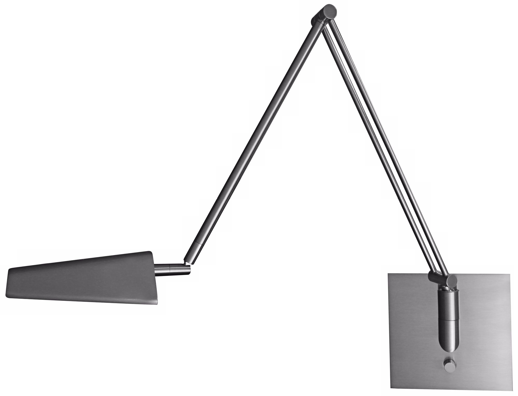 Mondoluz Ronin Brushed Platinum LED Swing Arm Wall Lamp