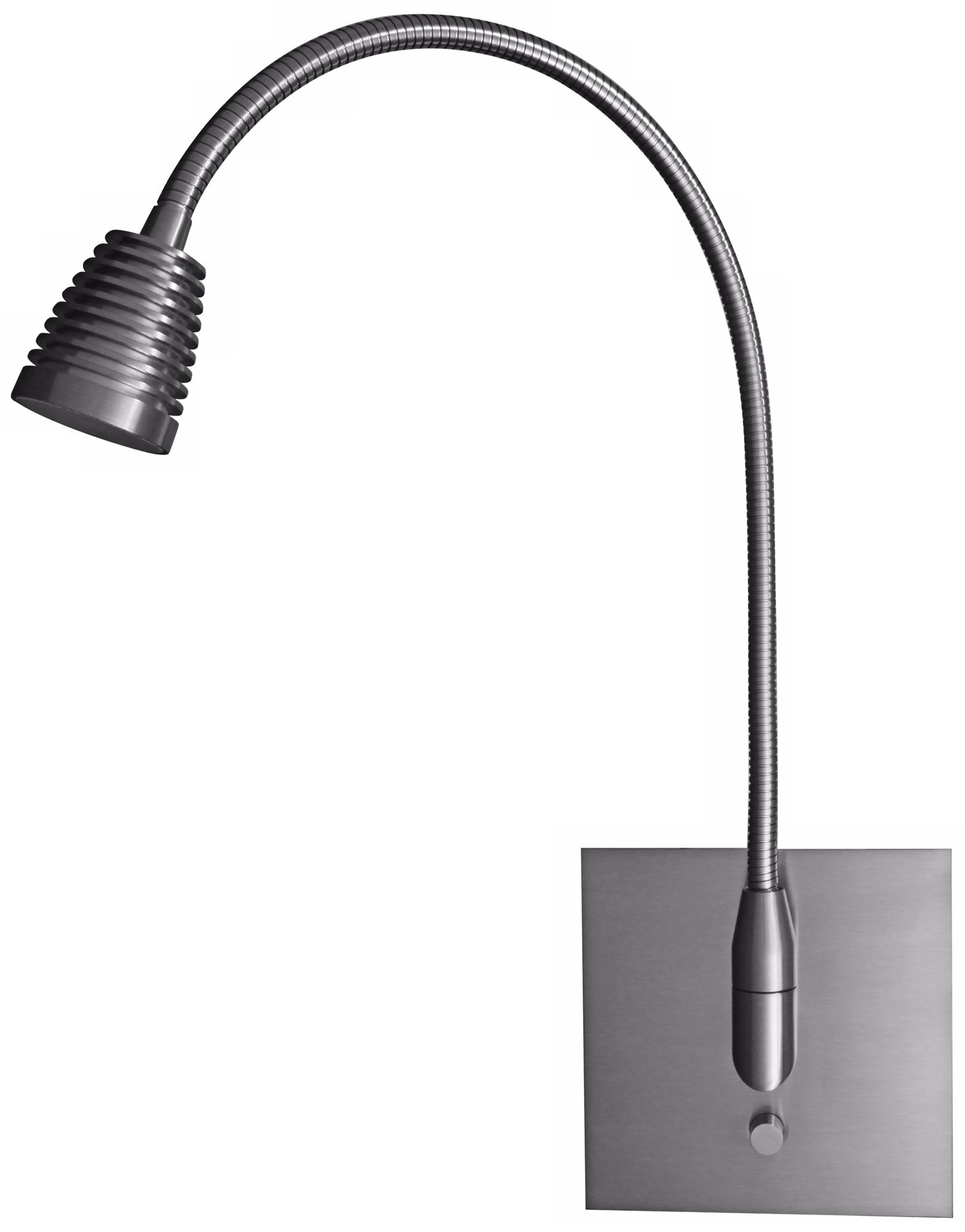 Mondoluz Imu Brushed Platinum Gooseneck LED Wall Lamp