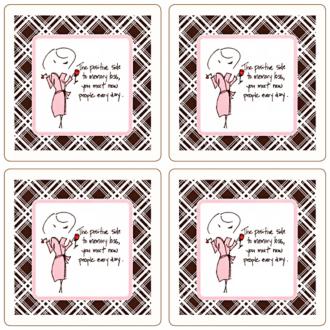 Hindostone Sassy Set of 4 Memory Loss Stone Coasters U7205